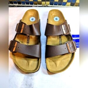 Birkenstock MEN 40 Arizona Leather Birko-Flor Dark Brown 0051701 Regular Fit